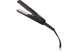 Conair Mini Pro CS80XAC 1/2-Inch Hair Straightener, 56°F (180°C) High Heat, Dual Voltage, 13mm Flat Iron, Black, Travel flat 