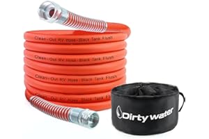 GOCIEAN Camper & RV Black Water Hose - 35FT Heavy-Duty Sewer Hose with No-Kink Design & Bright Orange Color- RV Accessories With Storage Bag For Black/Gray Water, Septic Systems & RV Tank Cleaning