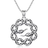 Snake Necklace 925 Sterling Silver Mysterious Snake Pendant Necklace Gothic Necklace Snake Jewelry Gift for Women Men