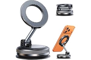 for Magsafe Car Mount Vacuum Magnetic Phone Holder for Car【360° Adjustable & Foldable】 Mobile Phone Holder for Car Phone Moun