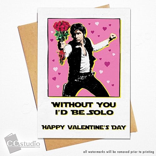 Amazon Com Star Wars Valentine Card Without You I D Be Solo Valentine S Card For Him Han Solo A7 Size 5x7 Greeting Cards Handmade