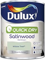 Dulux Quick Dry Satinwood Paint Wood Metal Willow Tree 750Ml No Undercoat view 2