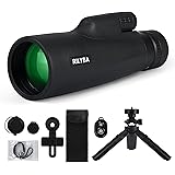 RILYBA 10-30X50 HD Monocular Telescope with Waterproof,Wireless Remote Shutter,Smartphone Adapter and Tripod,for Bird Watchin