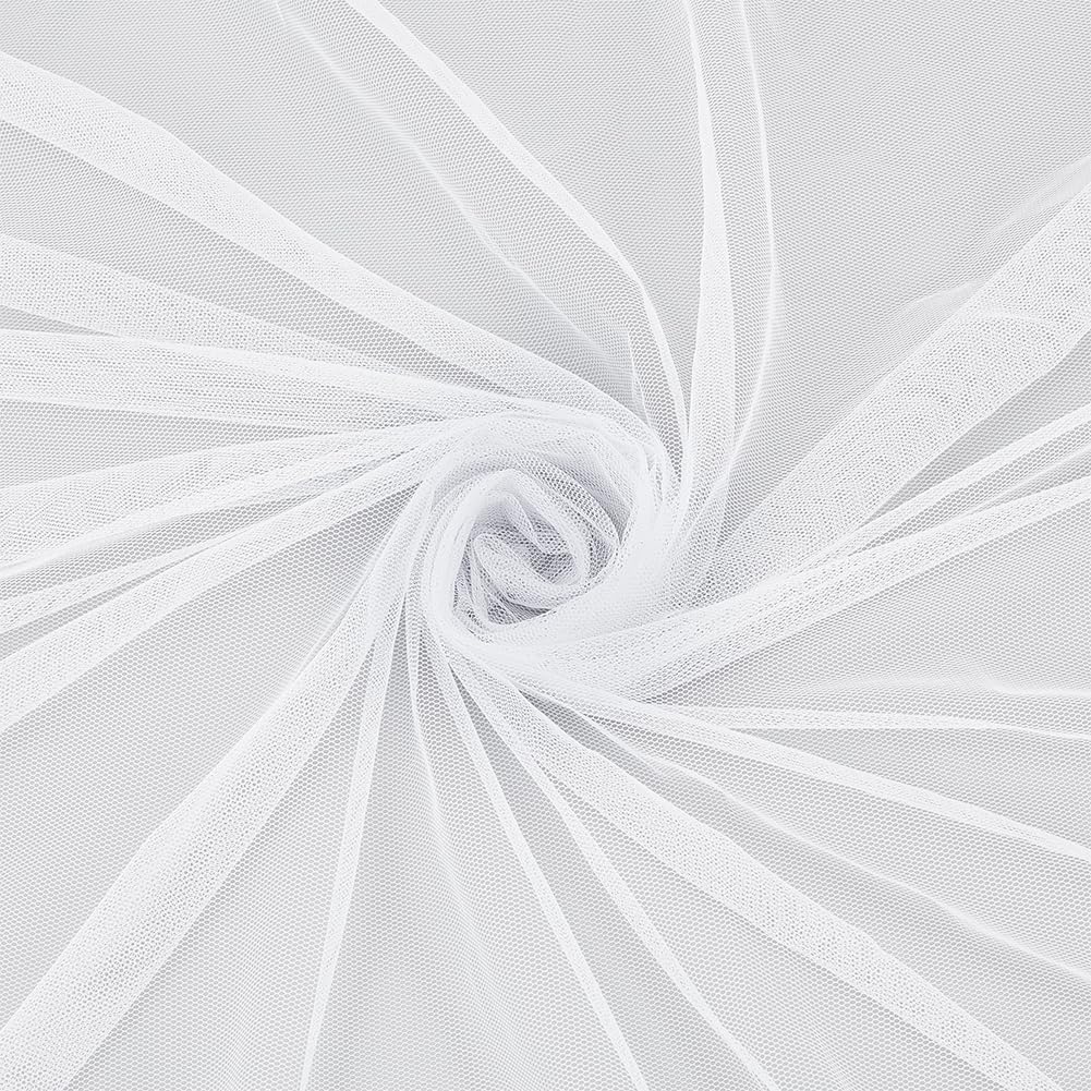 NBEADS 118x63 Inch White Mesh Fabric, Polyester Hexagonal Mesh Fabrics Slightly Stretchy Web-Eye Fabric for Sewing Projects DIY Craft Accessories