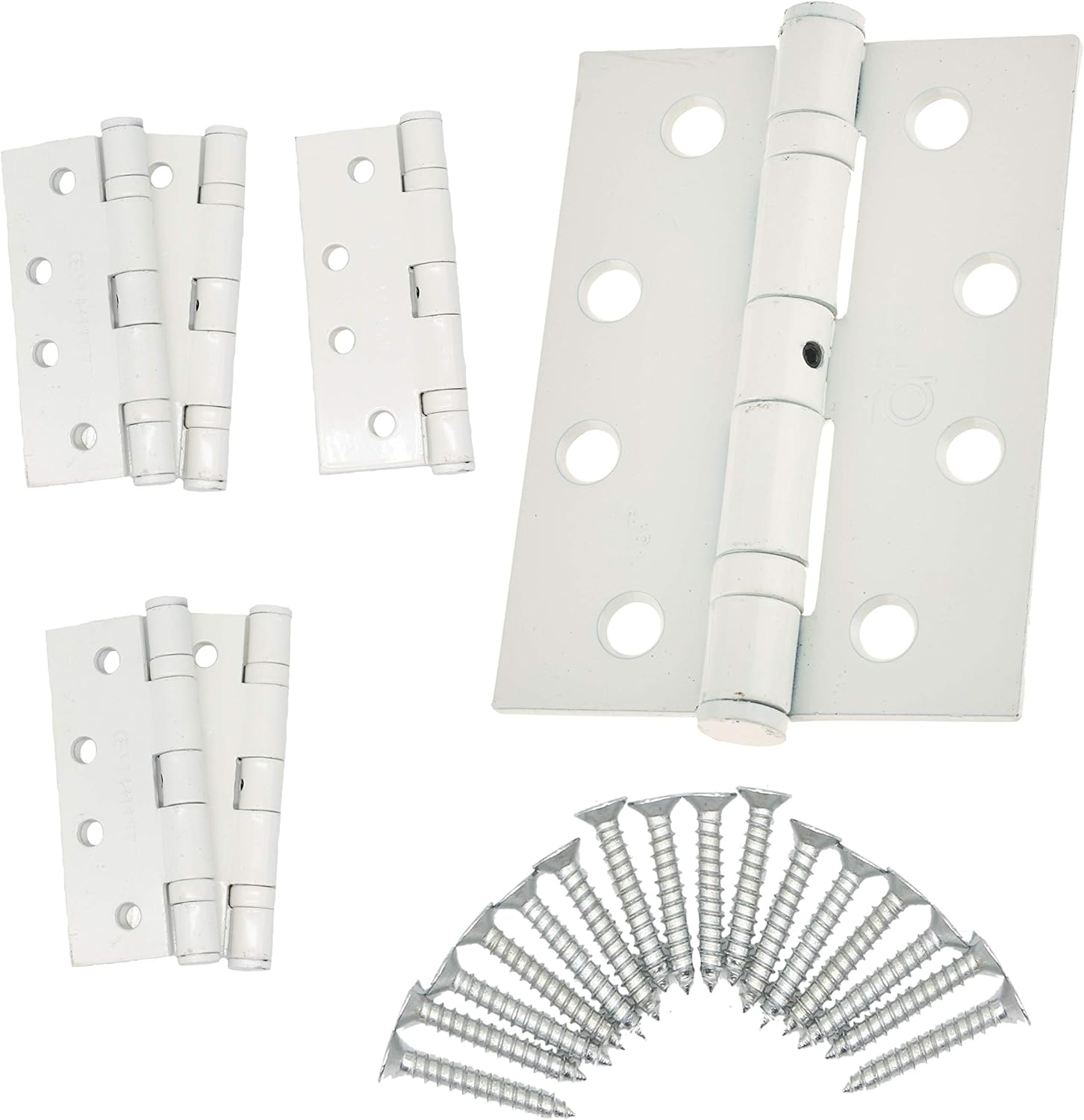 Door Hinge 4" / 102mm White Ball Bearing Washer CE Grade 11 for Fire Door 3 Pair