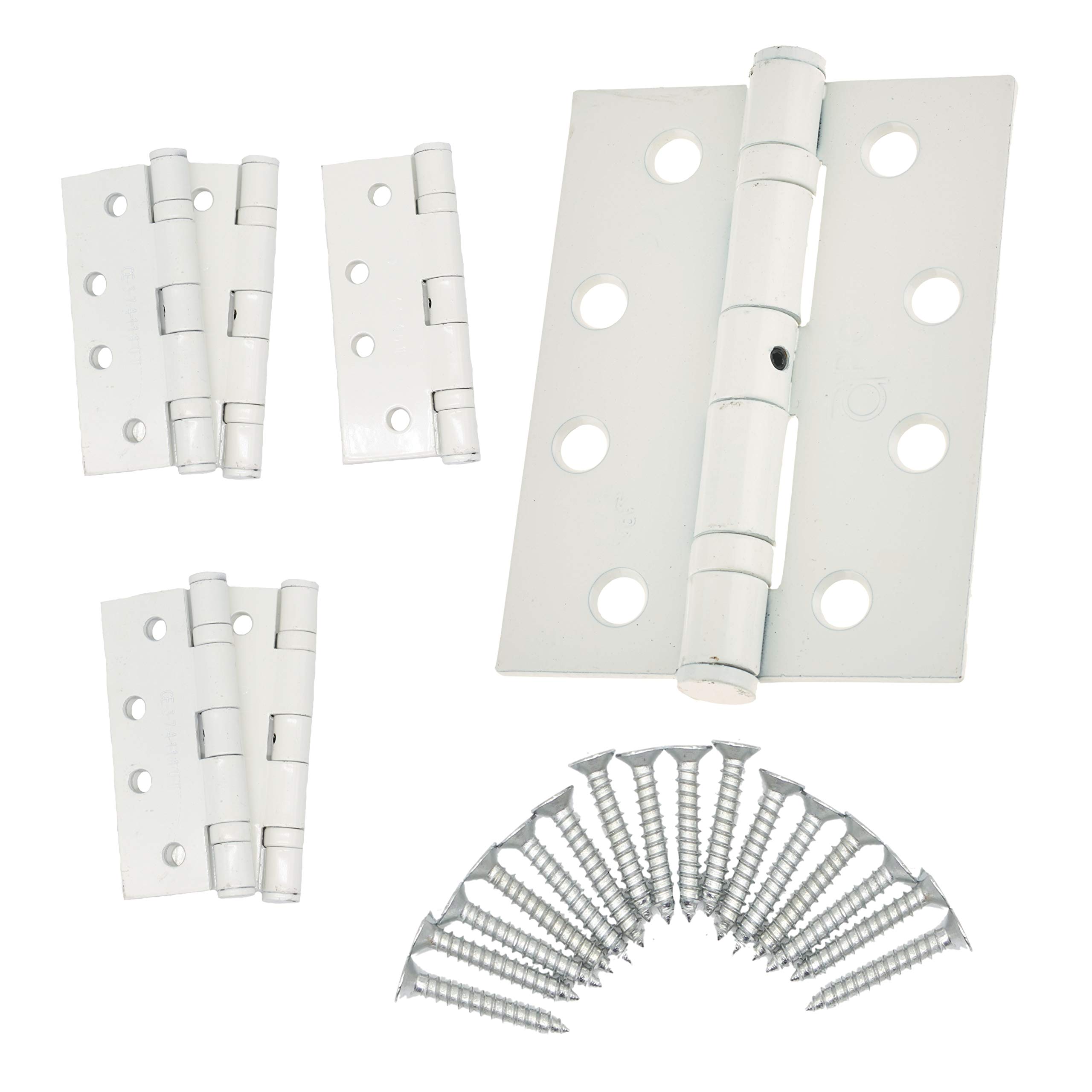 Door Hinge 4" / 102mm White Ball Bearing Washer CE Grade 11 for Fire Door 3 Pair