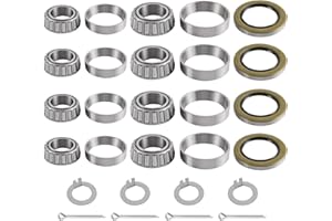 RALZAOTO 4 Sets 7000 LB Trailer Axle Bearing Kits 25580 14125A with Double Lip Grease Seals 10-36 10-10 for Tandem axles with #D42 Spindle