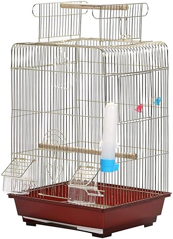 Amazon 鳥籠 鳥かご とりかご バードゲージ バードケージ ルーフが開きます 小型 カラー３色 簡単 組み立て式 インコ セキセイインコ コザクラインコ 文鳥 ブンチョウ ホワイト シナモン 十姉妹 カナリア レモンイエロー ローラーカナリア キンカチョウ 小鳥 ボタン