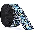 Cotton Webbing 1.5 Inch 2 Inch - Heavy Webbing Strap for Bags, Arts and Crafts, High Density Webbing Jacquard Embroidery Style