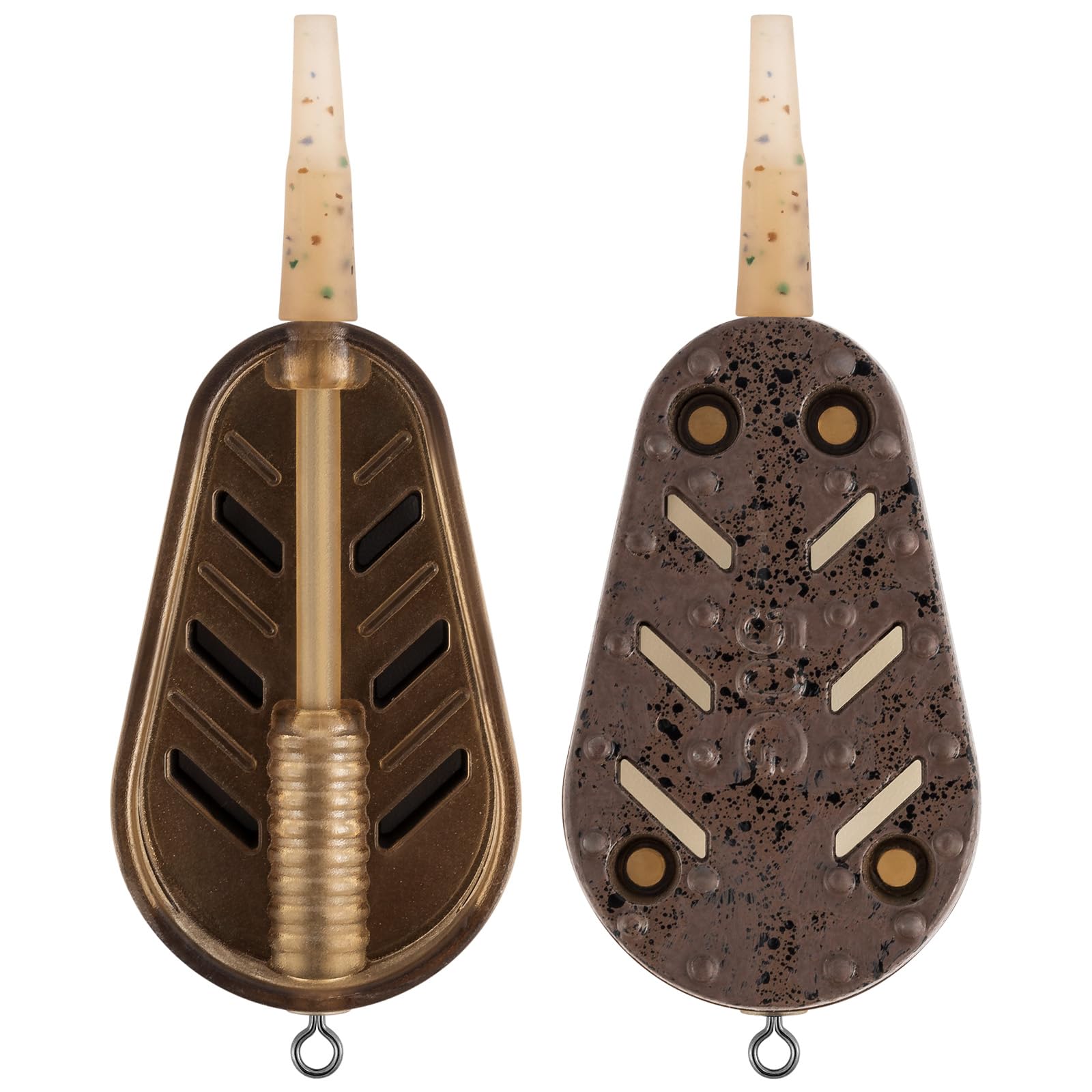 Alwonder 4pcs Carp Fishing Feeder Made by Zinc Weights 20g 30g 40g 50g Set with Inline Carp Fishing Tackle Accessories for Method Feeder Set up(Mixed Set)