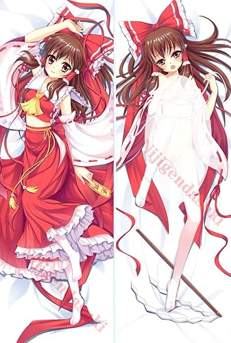 Amazon Nijigendasuki 抱き枕 東方project 東方プロジェクト 博麗 霊夢 はくれい れいむ Hakurei Reimu 両面プリント 18禁 等身大 ピロー 抱き枕カバー 可愛い Acg 全裸 アニメ エロ カスタム可能 アダルト ピーチスキン 枕 枕カバー 50cm X 160cm アニメ 萌えグッズ