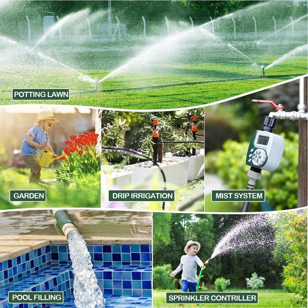 Innoo Tech Digital Water Timer, 2020 Upgrade Programmable Faucet Watering Timer with Huge LCD Display, Waterproof Automatic Sprinkler Controller for Garden Yard Lawn Drip Irrigation Watering System: Home & Kitchen
