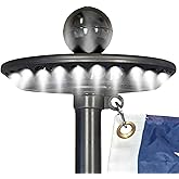 Service First Sirius Solar Flagpole Light - Ultra Bright - Weather Proof Design - 12 Hour Battery Life - Automatic Sun Detection - Fits Most Flagpoles (Freedom Edition Black)