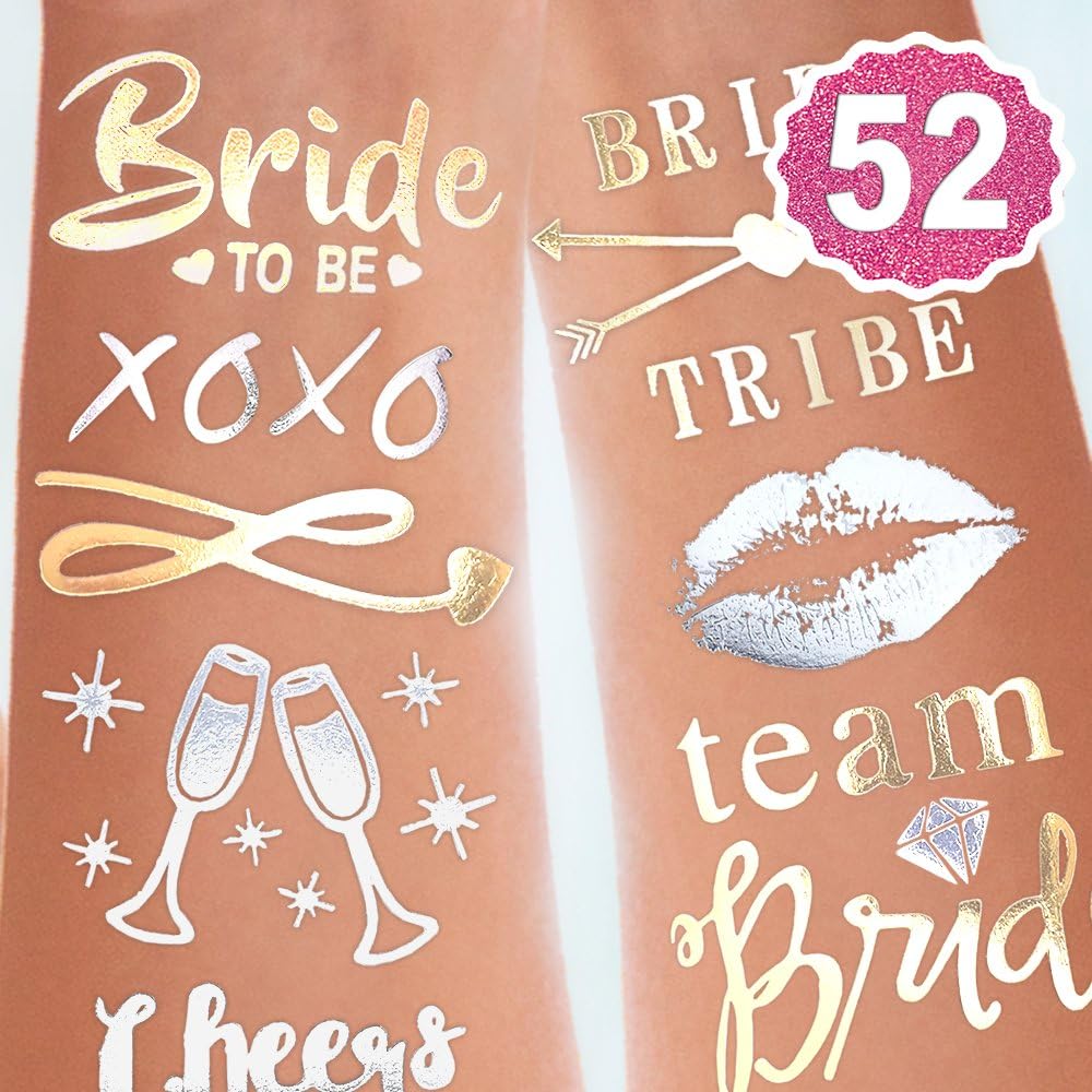 Bachelorette Party Flash Tattoos - Bachelorette Party Decorations Set of 3 sheets - Bridal Shower Favor and Supplies - Hen Party Decorations and Accessories