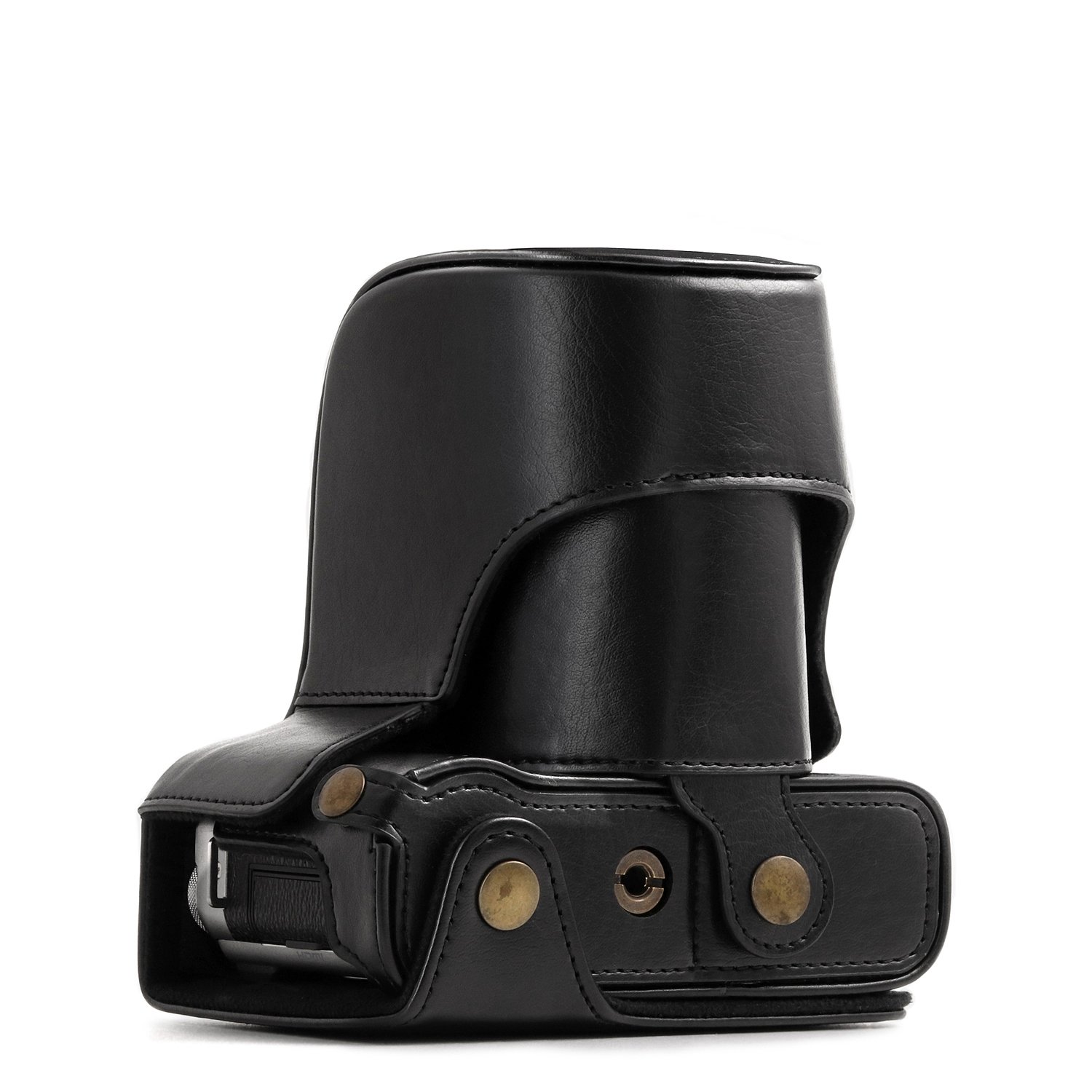 MegaGear MG1001 Ever Ready Leather Case and Strap with Battery Access for Fujifilm X-A10 Camera - Black