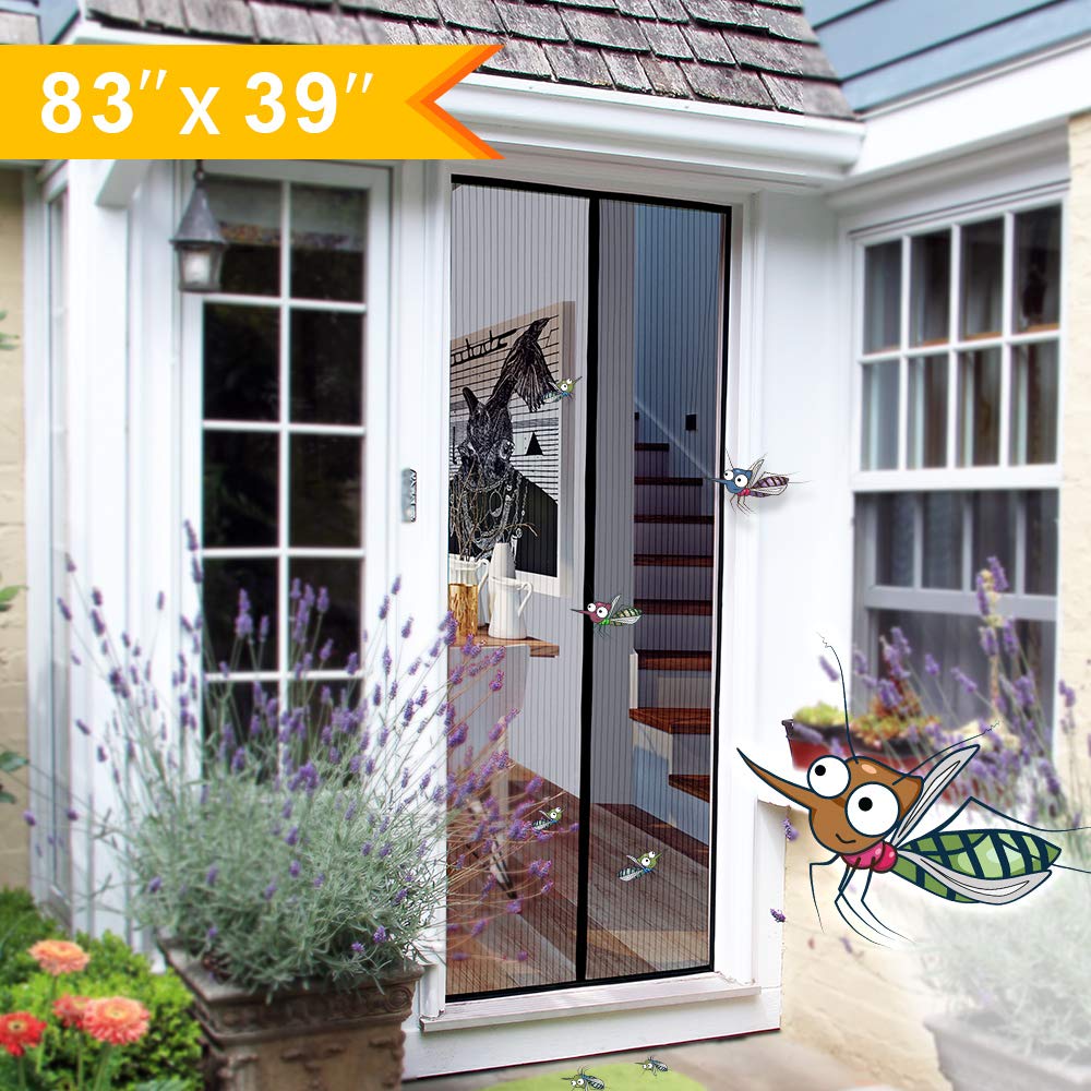 Cyttengo Magnetic Screen Door with Super Tight Self Closing Magnetic Seal and Durable Polyester Mesh,Full Frame Hook & Loop Fits Door Size up to 39\