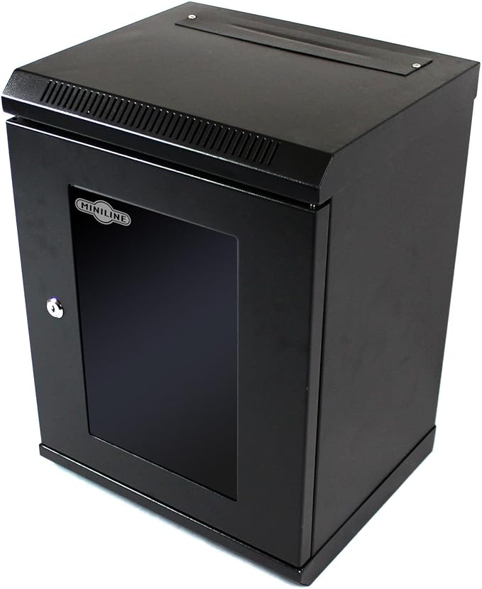 25,4 cm 9U SOHO datos cosechadores Rack Red/LAN Gabinete de pared negro