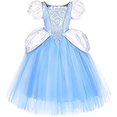 ToLaFio Princess Costume for Girls Birthday Role Play Dress Up Ball Gown Halloween Fancy Party Dress