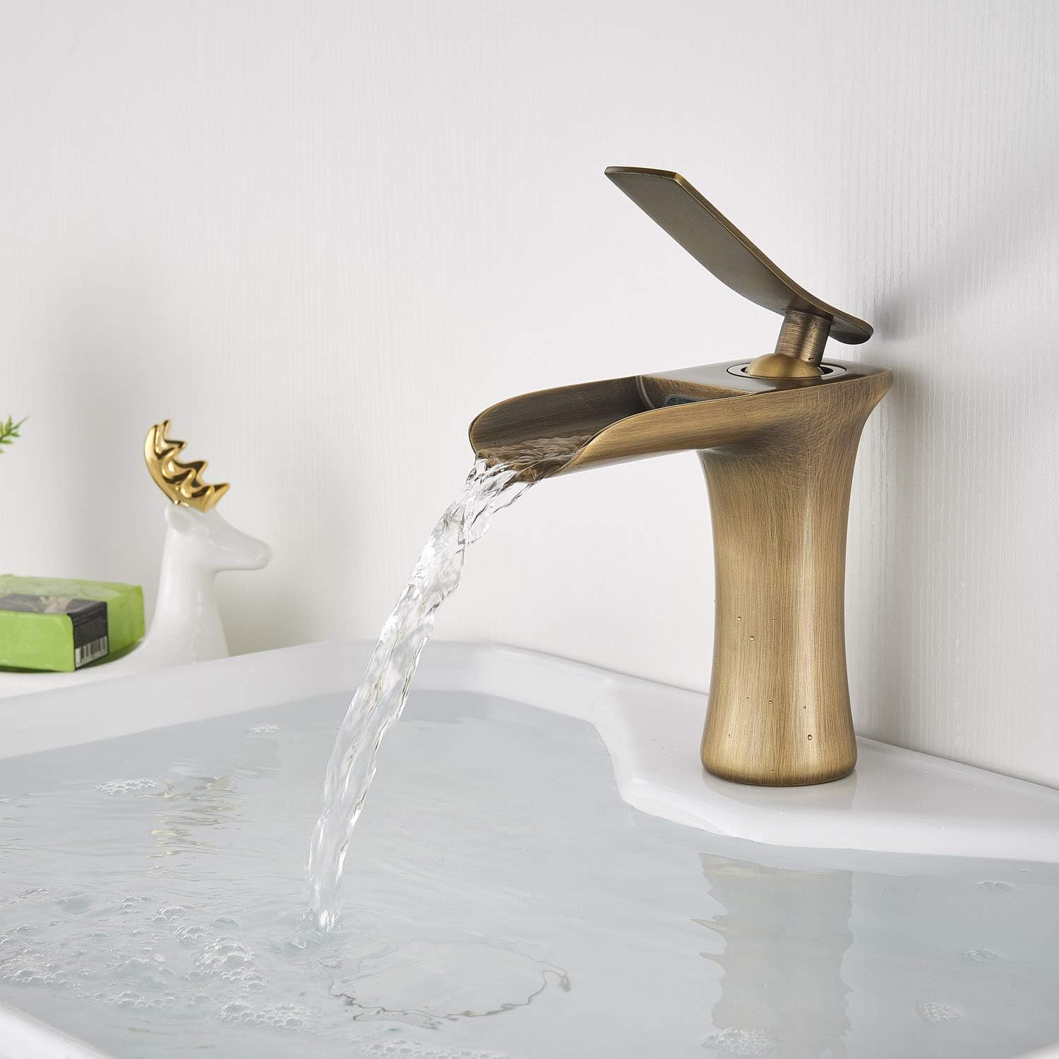 Rozin Antique Brass Bathroom Sink Tap Waterfall Spout Single Handle Vanity Brass Tap Amazoncouk Diy Tools Rozin Antique Brass Bathroom Sink Tap Waterfall Spout Single Handle Vanity Brass Tap Amazoncouk Diy Tools