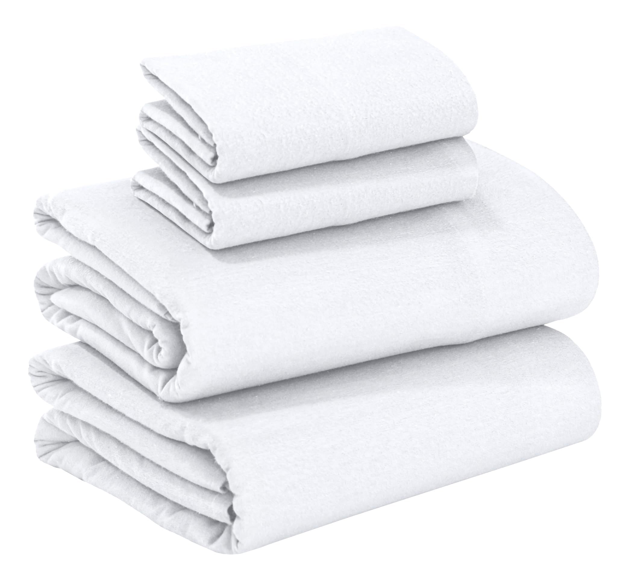 Photo 1 of RUVANTI 100% Cotton Flannel Sheets King Size - 4 Piece Warm, Soft & Breathable, Deep Pocket, Double Brushed Cozy All Season Bedding Set, WhiteLPNPMFH4532133
