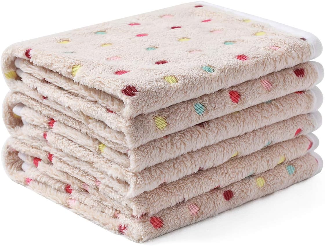 1 Pack 3 Blankets Super Soft Fluffy Cute Bone Pattern Pet Blanket Flannel Throw for Dog Puppy Cat Beige Small: Kitchen & Dining