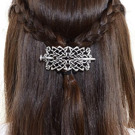 Lqqql Silver F E Celtic Hair Pin Clip Barrettes Viking Vintage
