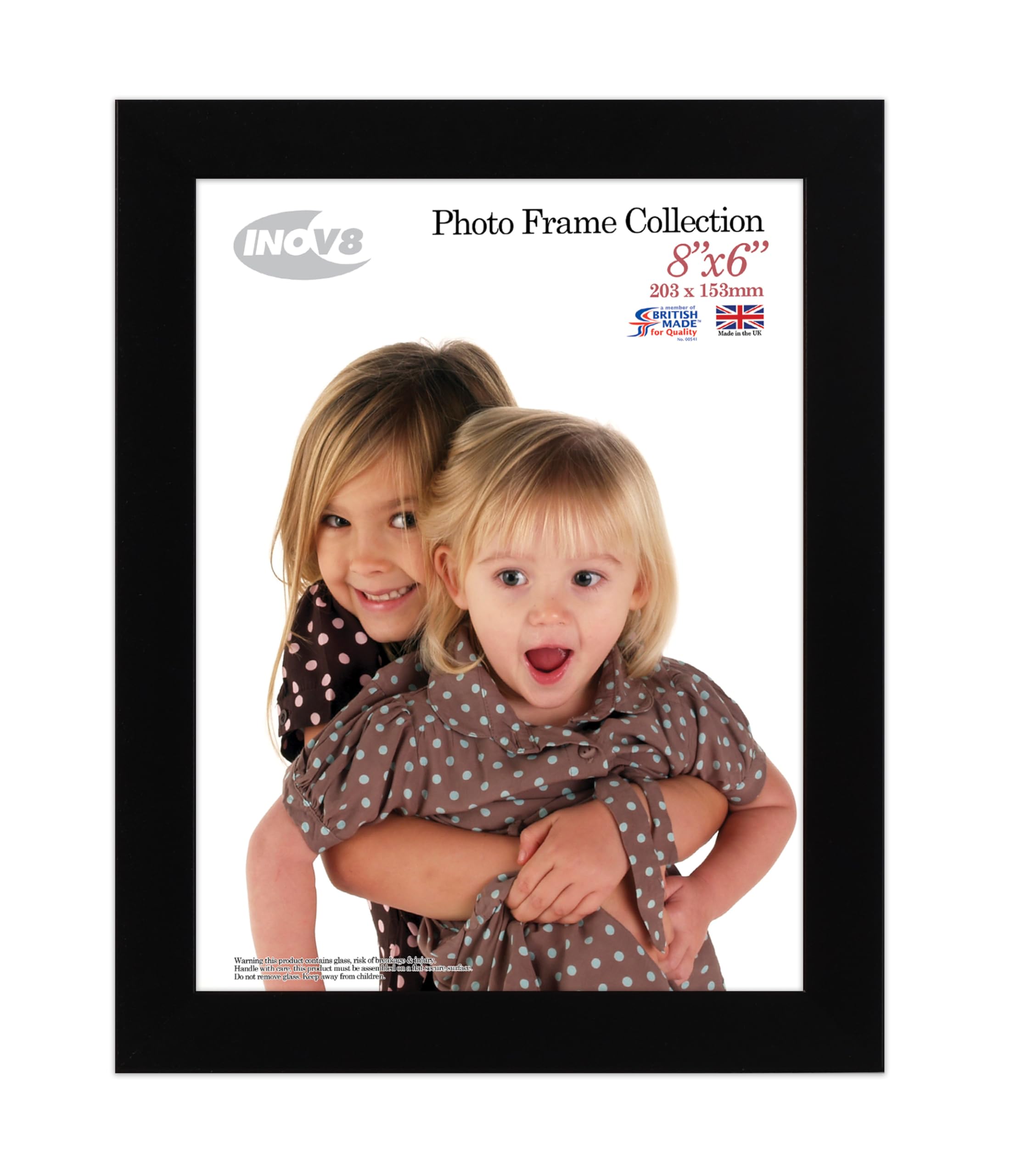 Inov8 Framing PFVS-SABK-86 Picture Frame, Satin Black, 8x6