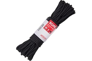 Emergency Zone 5mm Nylon Braided, 50 Foot, Multi-Purpose Camping Rope Brand | Available in Green and Black. Available in Single, 2, 3, 4, 5, 100 Packs.