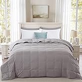 Globon Summer Down Blanket King Size, Extra Lightweight Comforter/Duvet Insert for Hot Sleepers, Noiseless & Extra Soft,12 Ounce Fill Weight, Grey