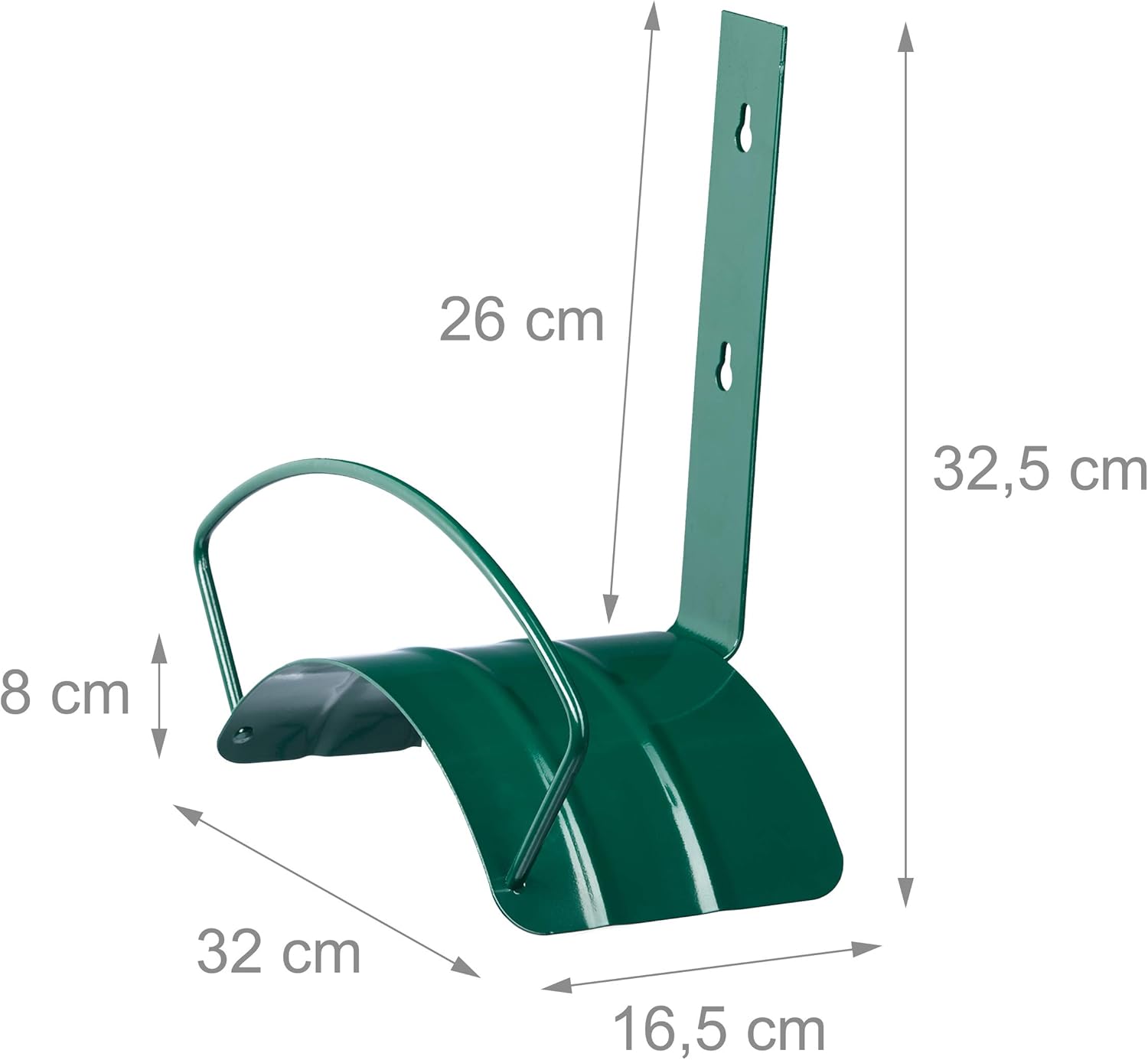 Relaxdays Wall Hose Holder, Metal, Wall Holder for 5/8 Inch (15 mm) Hoses, for 60 m Garden Hoses, Hose Hook, Green - Image 3