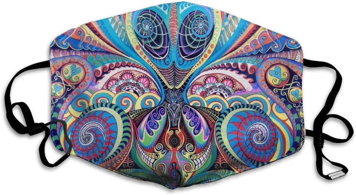 Medical Face Mask, Cancer Mask Surgical Mask Reusable Flu Masks Germ Face Mask Breathable Allergy Mask for for Kids Teens Men Women -Psychedelic Trippy Art