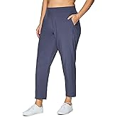 RBX Women's Plus Size Ankle Pant with Pockets Lightweight Quick Drying Woven Weekend Pants