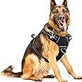 WINSEE Dog/Pet Harnesses No Pull with Dog Collar, Adjustable Reflective Oxford Outdoor Vest, Front/Back Leash Clips for Small, Medium, Large, Extra Large Dogs, Easy Control Handle for Walking