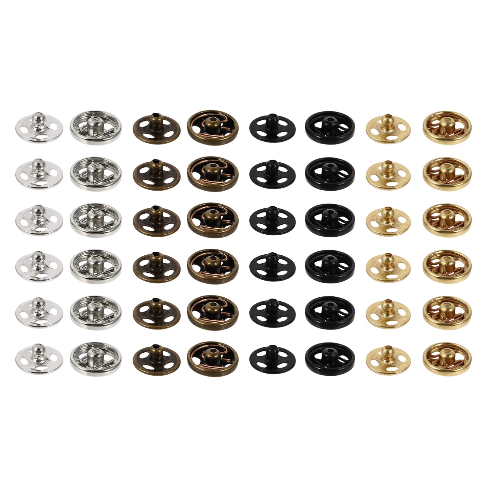 Milisten 40pcs Metal Mini Tiny Buttons Doll Clothes Sew on Snap Buttons Press Buttons Snap Fasteners Decorative Crafts Button for Doll Garment DIY Accessories 5mm