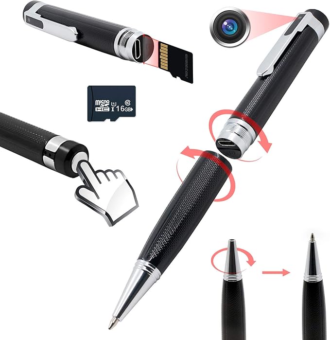 Versteckte Kamera Stift Kamera 1080p Real Hd Cover Objektiv Pen Cam Kostenlose 16 Gb Micro Sd Eingebaut Und Micro Sd Reader 5 Tinte Fullt Inc Voice Und Bild Executive Multifunktions Dvr Mehrweg
