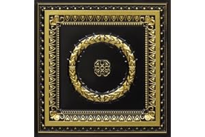 FROM PLAIN TO BEAUTIFUL IN HOURS Laurel Wreath-Faux Tin Ceiling Tile - Antique Brass 25-Pack