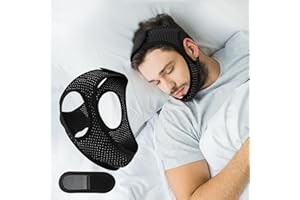 GNAYE Anti Snoring Devices - Simple and Effective Stop Snoring Solution, Adjustable Breathable Chin Strap for Sleeping for Men and Women, Comfortable Sleep Apnea Devices Chin Strap, Black 58CM