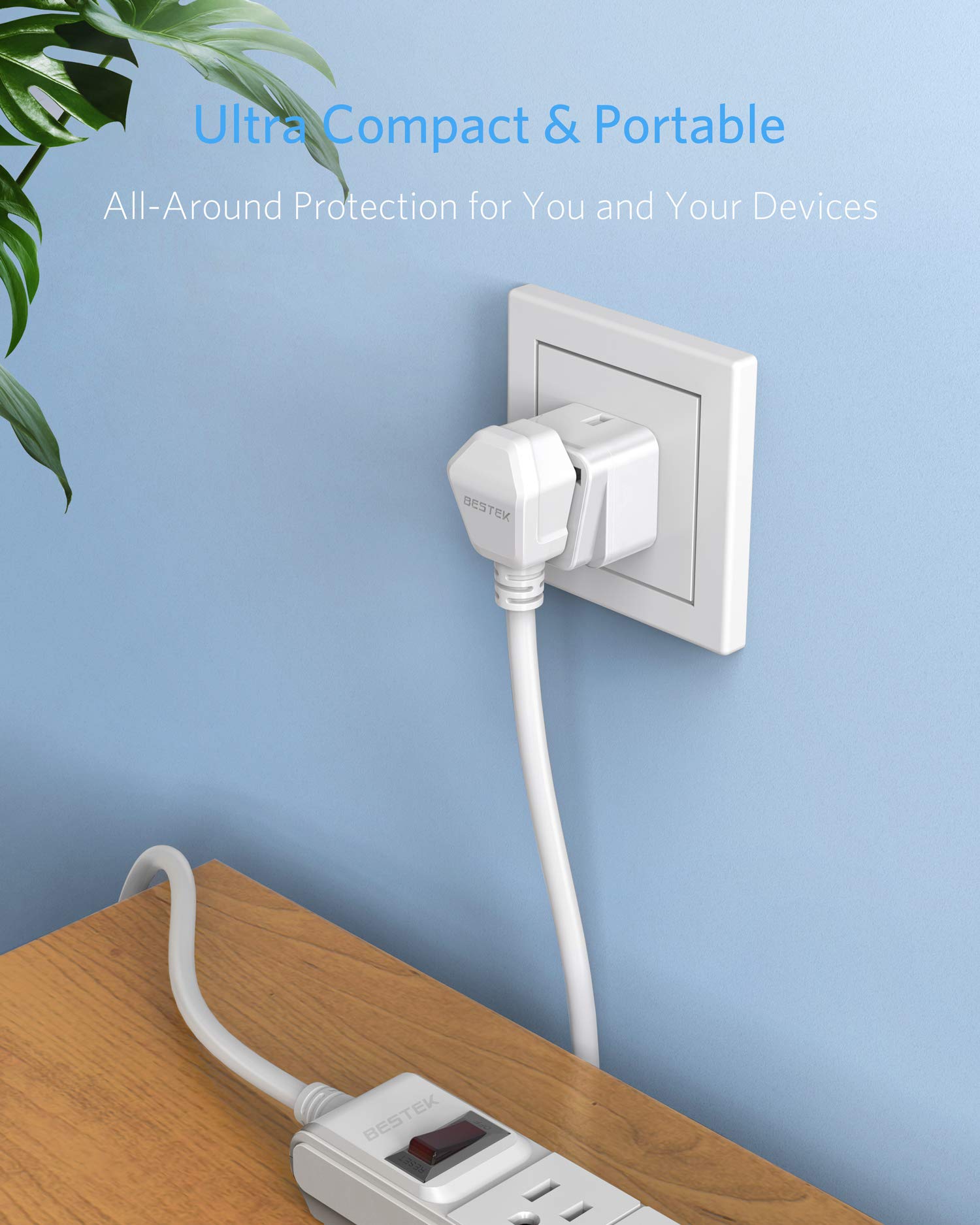 BESTEK Worldwide Travel Plug Adapter Set, Grounded Universal Power Plug Adapter for USA to US