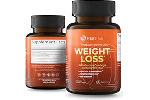 HEBS LAB. Weight Loss Pills for Women & Men – Diet Pills with Garcinia Cambogia - Effective Appetite Suppressant for Weight Loss - Metabolism Booster – Belly Fat Burner for Men & Women - Made in the USA