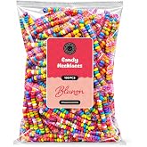 Candy Necklaces Individually Wrapped - 100 Count Bulk Candy Jewelry Party Favors