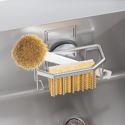 TAILI Sponge Holder for Kitchen Sink Aluminium Rustproof Suction Cup 5 KG