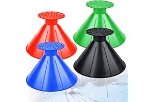 VEGEPEEL 2026 Car Ice Scrapers,Snow Scraper,Magical Ice Scrapers for Car Windshield,4 Pcs Portable Multifunctional Snow Remover Wiper,Upgrade 2-in-1 Refueling and Deicing Removal,Universal for Bus, Truck, SUV