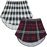 OBBUE Women's 2 Pcs Mini Adjustable Shirt Extender Removable Layering Half Length Underskirt with Buttons