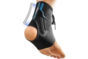 FREETOO Ankle Brace Maximum Metal Support for Men & Women, Compression Foot Support for Sprained Ankle, Plantar Fasciitis,Injury Recovery, Lace up Ankle Support for Running Volleyball Left/Right