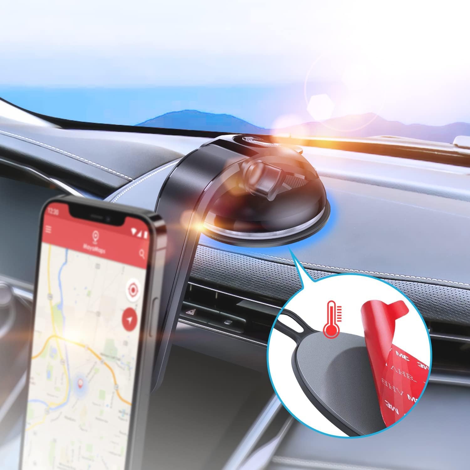 Dashboard Pad Mounting Disk for Suction Cup, 95mm (3.74