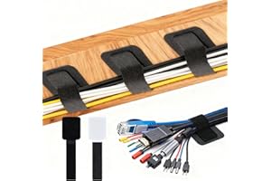 50-Pack Self-Adhesive Cable Ties, Reusable Fastening and Organizing Data Cables, Cable Management Ties, Suitable for Headphon