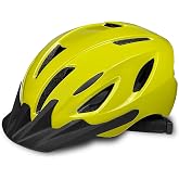 XIFENGRID Adult Bike Helmet Men,Head Safety Protection,Fits 57-61cm,Yellow | Adjustable Dial &amp; Straps, Visor, Removable Liner, 15 Vents, Certified Safety Bicycle Helmet, Road Cycling Helmet for Adult