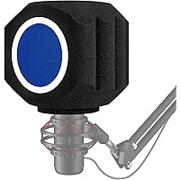 Microphone Wind Shield Pop Filter Isolation Ball, Acoustic for Record Studios Mic, Sound-Absorbing Foam Five-sided Seal Desig