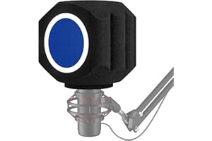 ZOMON Microphone Wind Shield Pop Filter Isolation Ball, Acoustic for Record Studios Mic, Sound-Absorbing Foam Five-sided Seal Design to Effectively Reduces Noise and Reflections, black