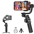 ZHIYUN Smooth 5S AI [Official] 3-Axis Gimbal Stabilizer for Smartphone, iPhone Gimbal with Built-in Fill Light, Tripod, Phone Stabilizer for Video Recording Supports Gesture Control, 360° Inception